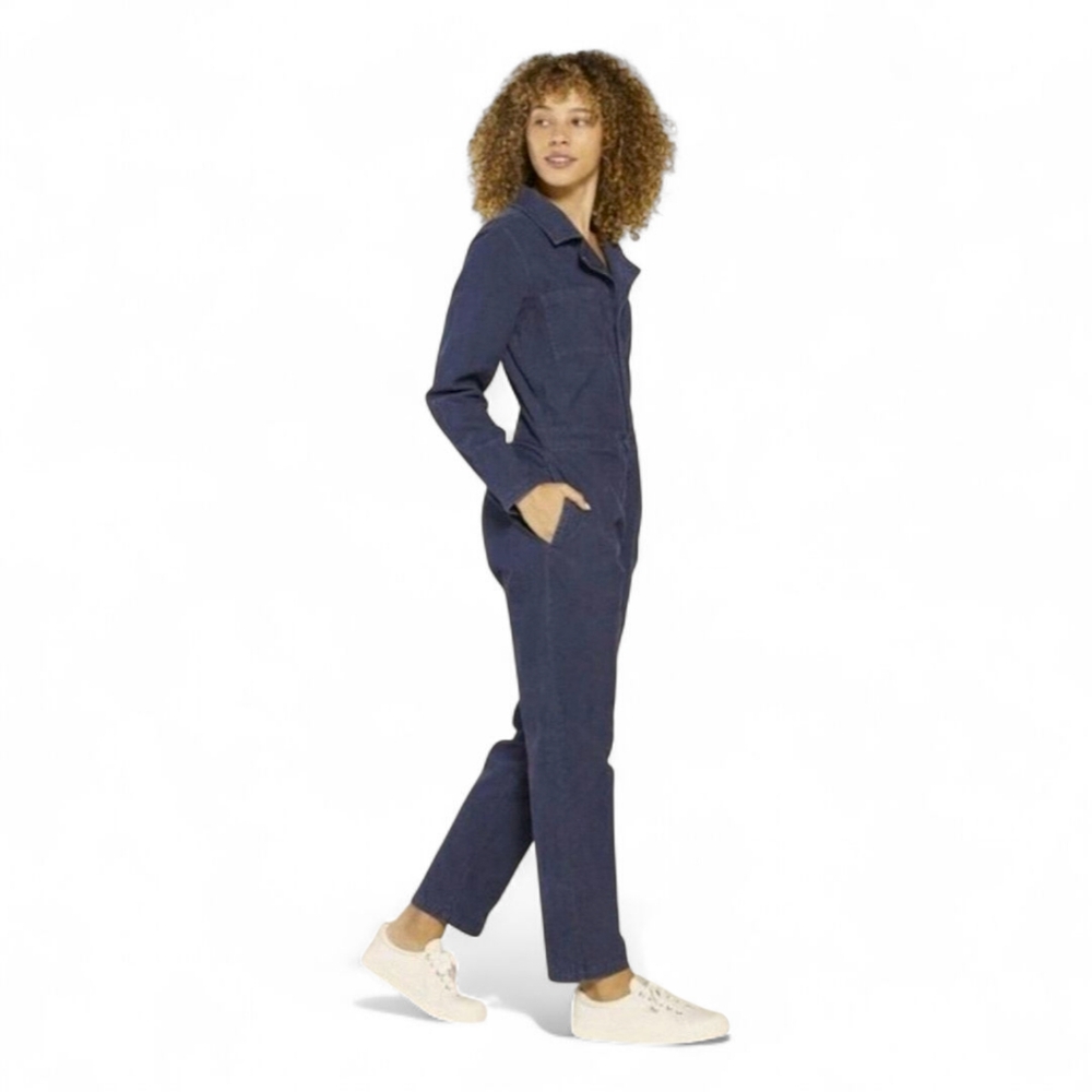 Outerknown Linen Blend SEA Suit Navy Organic Utility Boiler Jumpsuit Size M‎ - Picture 11 of 12